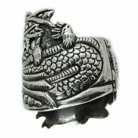 Taxco Stunning Pre-1948 Sterling Hinged Bypass Dragon Repousse Clamper ...