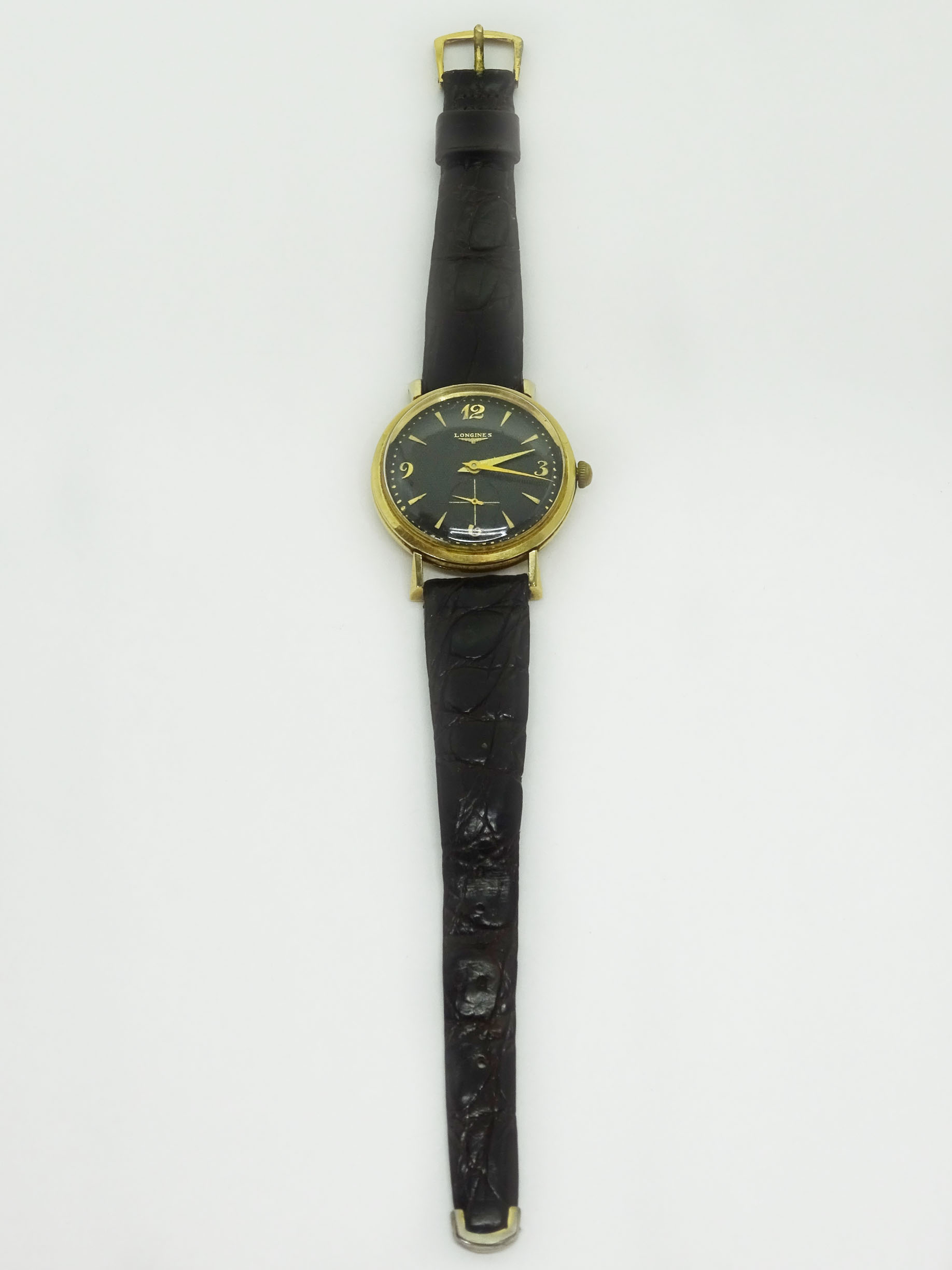 Vintage Longines Gold Tone Metal Watch Box