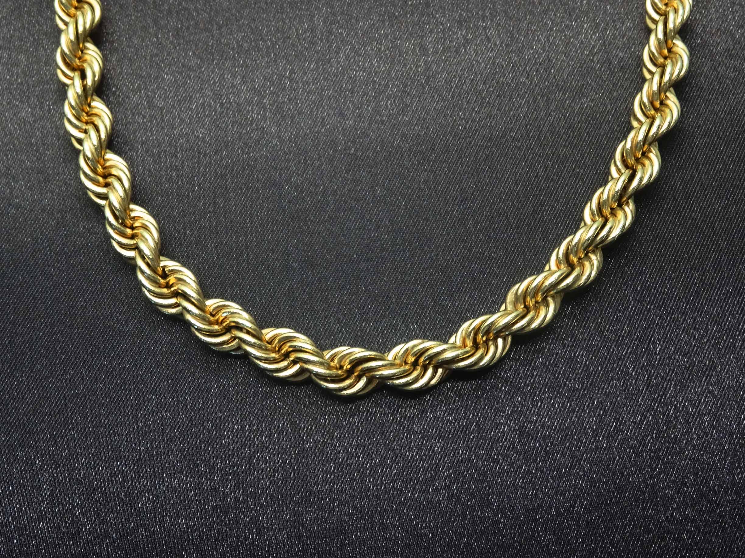 8mm Wide Rope Chain Necklace 14k Gold 29.5″ Long 56.1 Grams - Jewelry &  Coin Mart, Schaumburg, IL