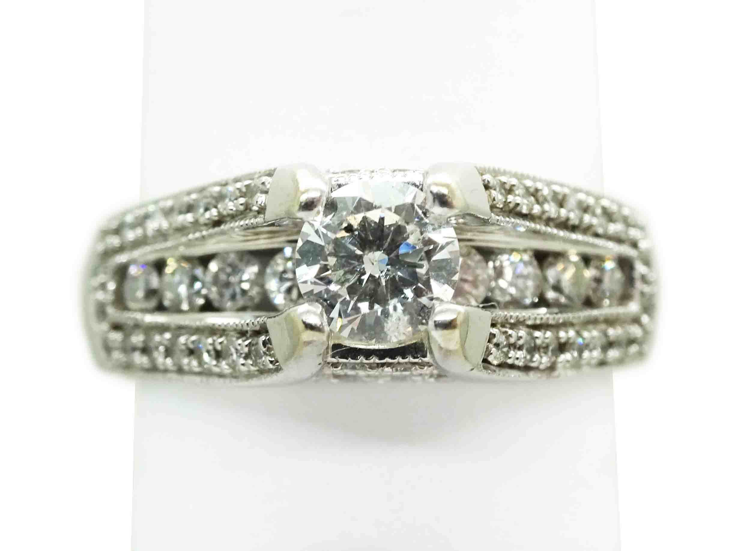 1.10ct tw Natural Diamond Bridal Band Ring 14k White Gold Size