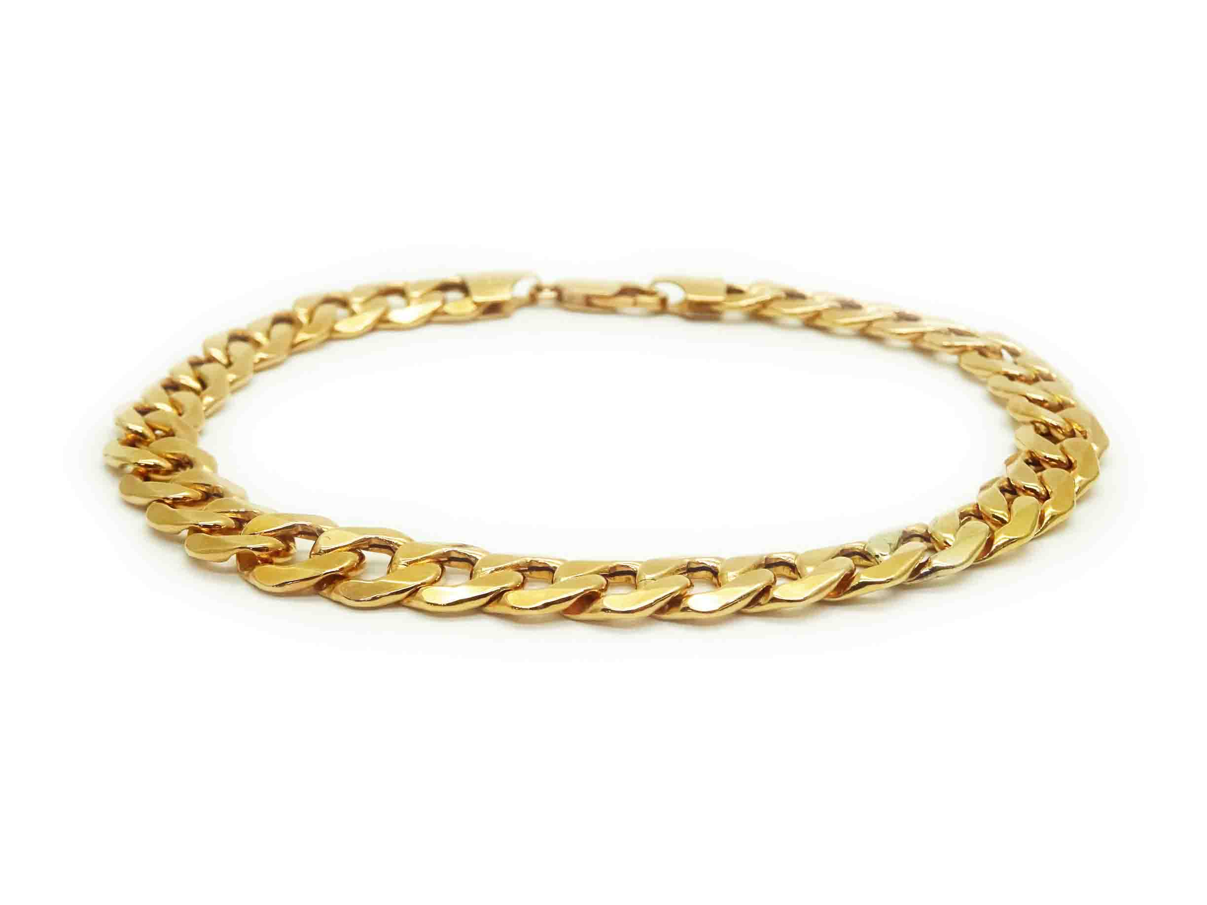 18K Yellow Gold Sapphire & Diamond Triple Long Link Bracelet | Adel Chefridi