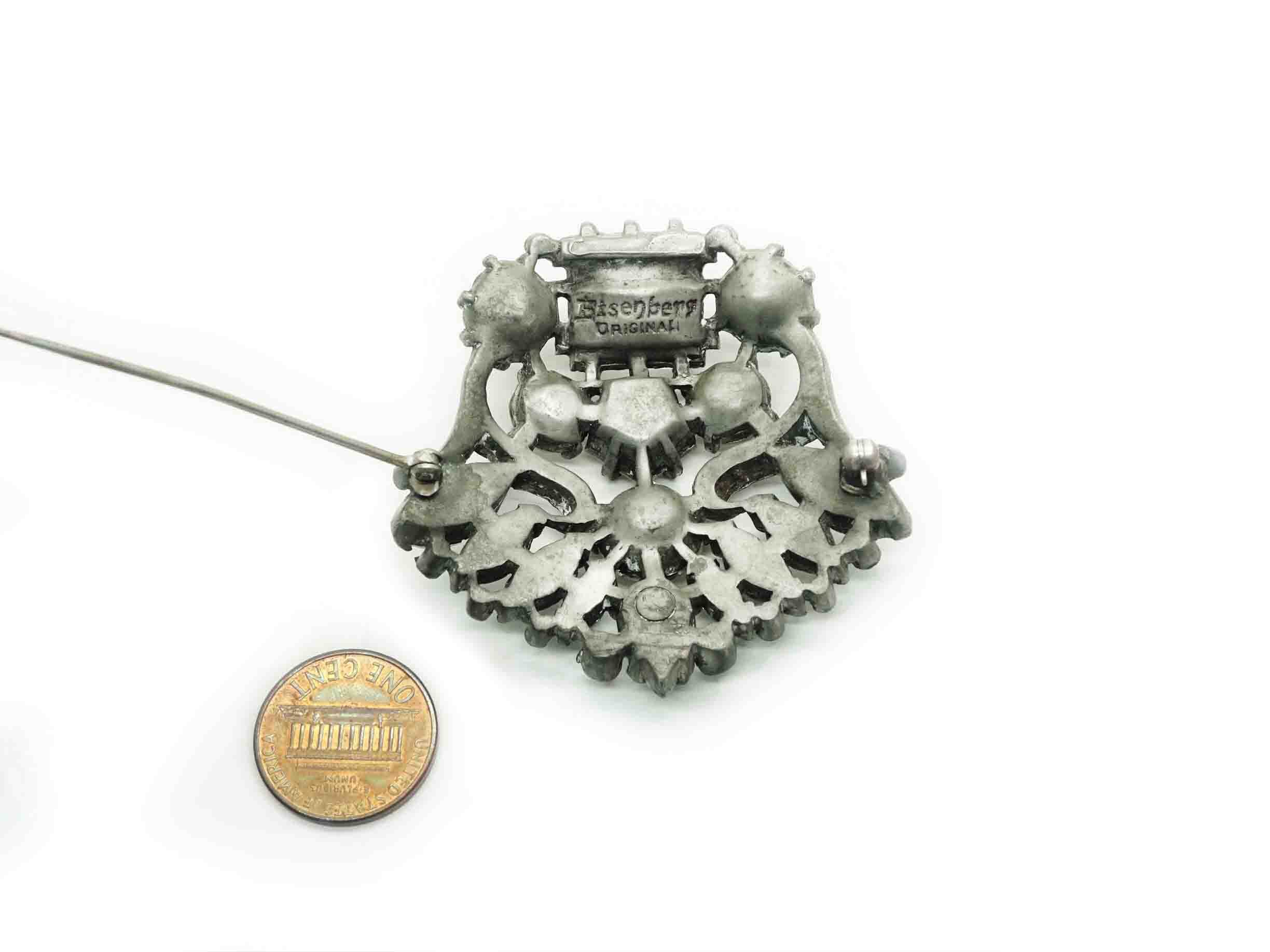 Estate Vintage Eisenberg Original Rhinestone Brooch Pin - Jewelry ...